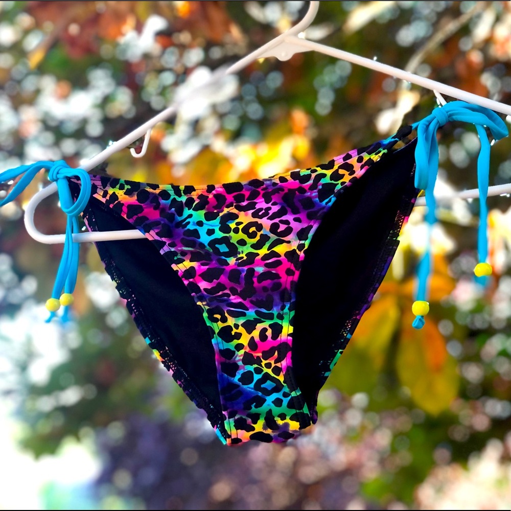 Lovesick Rainbow Cheetah Print Bikini Bottom